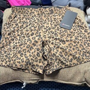 lululemon athletica Leopard Print Athletic Shorts in Brown and Black